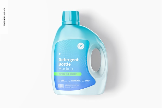 PSD 69 oz detergent bottle mockup, top view