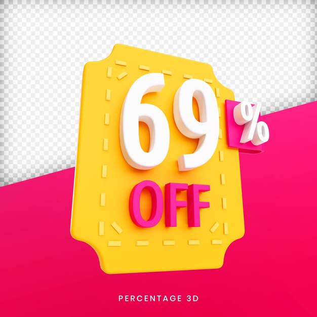 69 percentage off 3d render premium psd