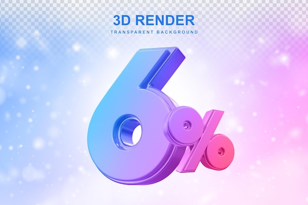 PSD 6% グラディエント プロモーション セール オフ 3d