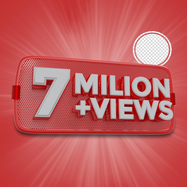 7 miljoen abonnees 3d-rendering