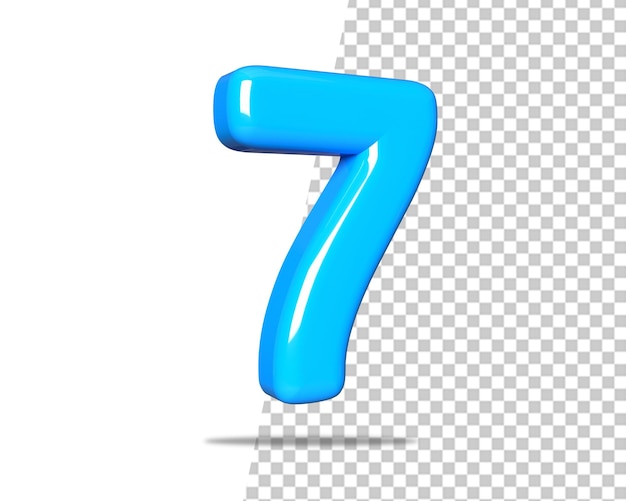 7 number blue 3d seven logo 