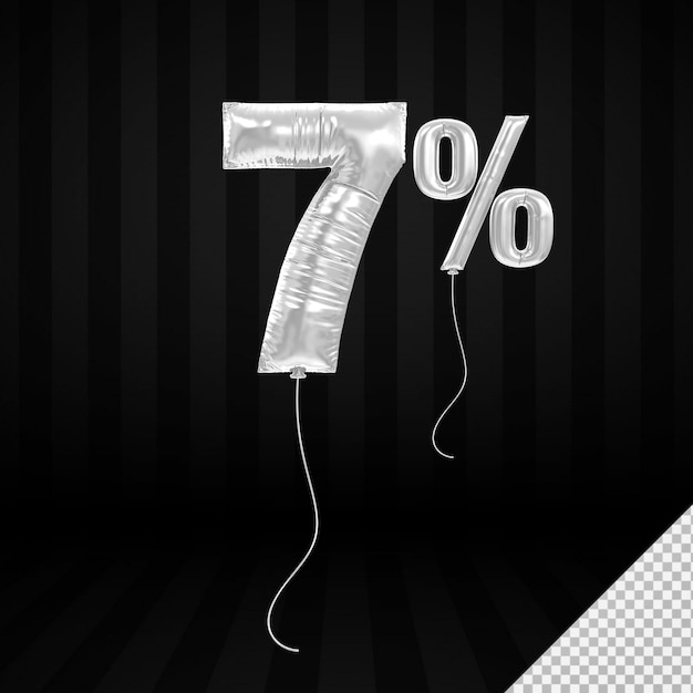 7 percent offer balloons in 3d render