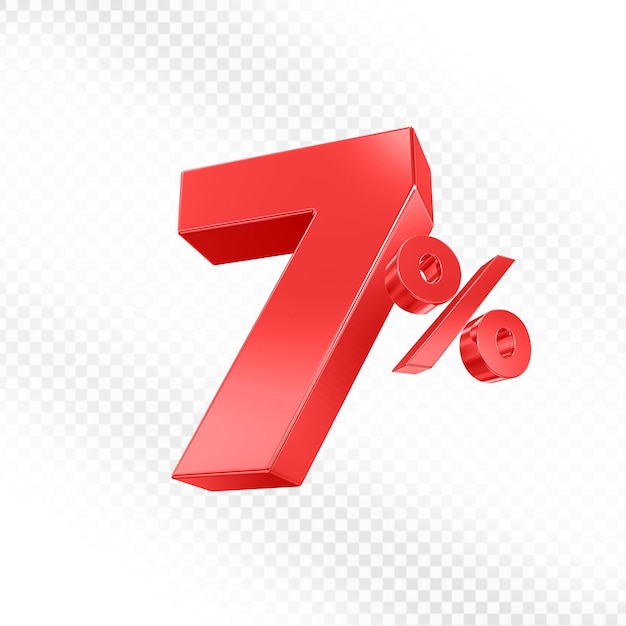 7 Percent Offer Red in 3d
