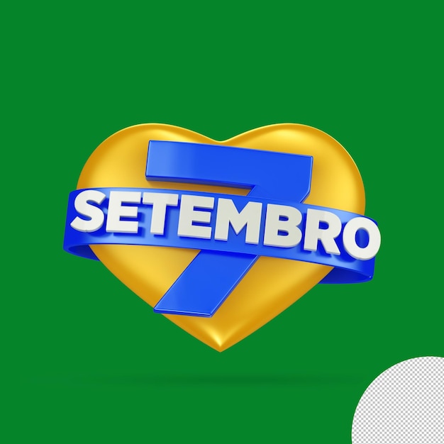 PSD 7 september 3d pictogram brazilië onafhankelijkheidsdag