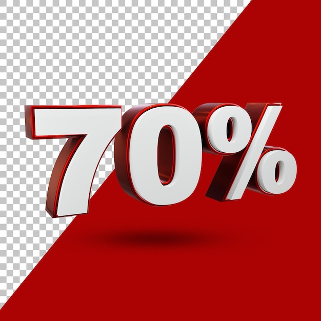 70% aanbieding label 3d-rendering transparante achtergrond