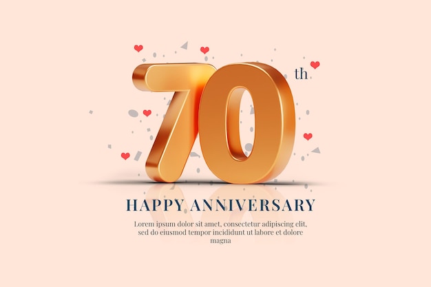 70 buon anniversario celebrazione design psd