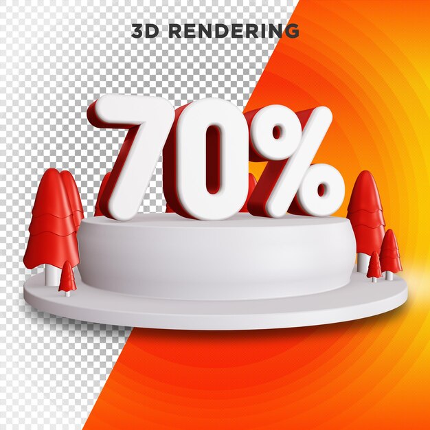 Rendering 3d al 70% di sfondo alfa psd