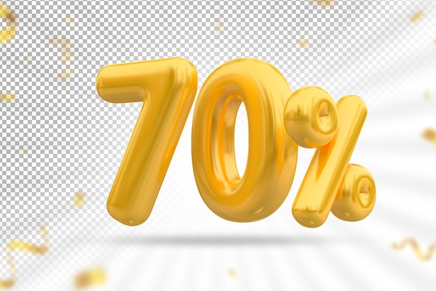 70 percent balloons gold luxury offer in 3d