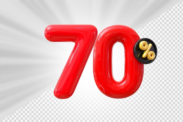 PSD sconto del 70% sul numero di palloncino rosso 3d