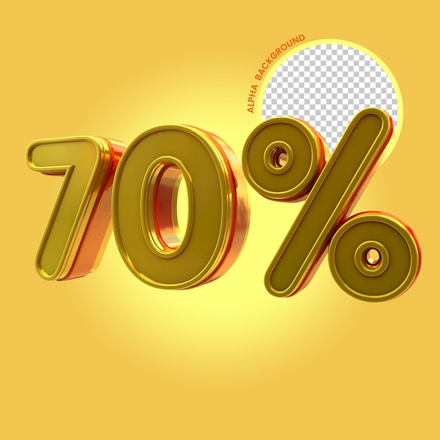 70 percent off promotion 3d rendering