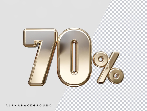 70 percent off vector text effect 3d rendering gold