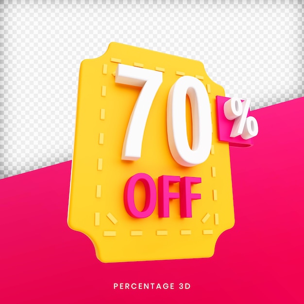 70% di sconto sul rendering 3d premium psd