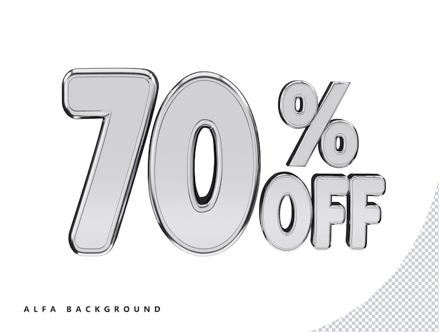 PSD 70 percentage off discount sale tag