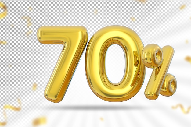 70 procent gouden ballonaanbieding in 3d