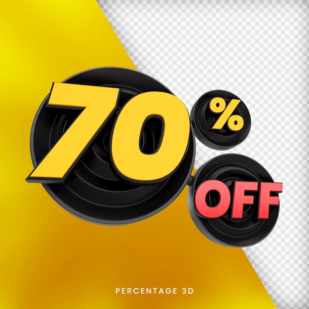 70 procent korting op 3D render geïsoleerde premium psd