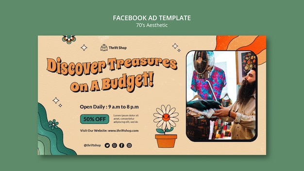 70's aesthetic facebook template