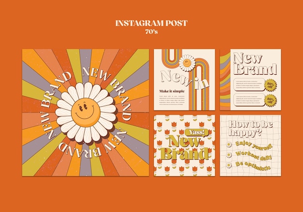 70 年代の美学的なインスタグラムの投稿