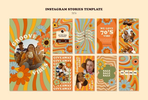 70's style party template design