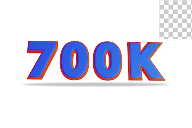 Эффект 3D-рендеринга текстов 700K подписчиков