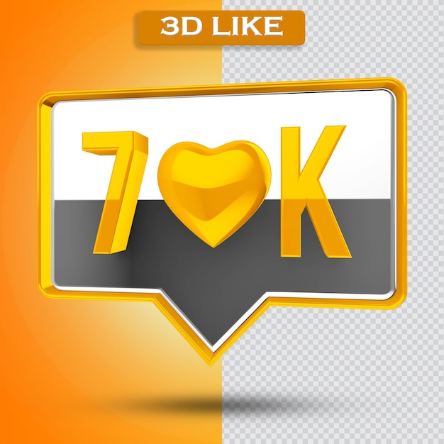 70k значок прозрачный 3d