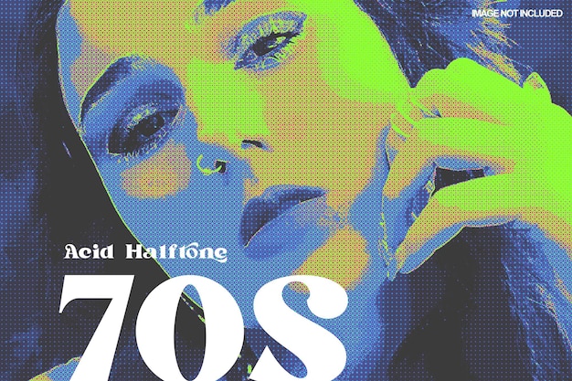 70s acid halftone photo effect