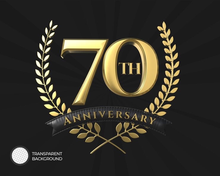 PSD 70周年記念ロゴ 3d