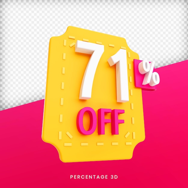 PSD 71 percentuale di sconto sul rendering 3d premium psd