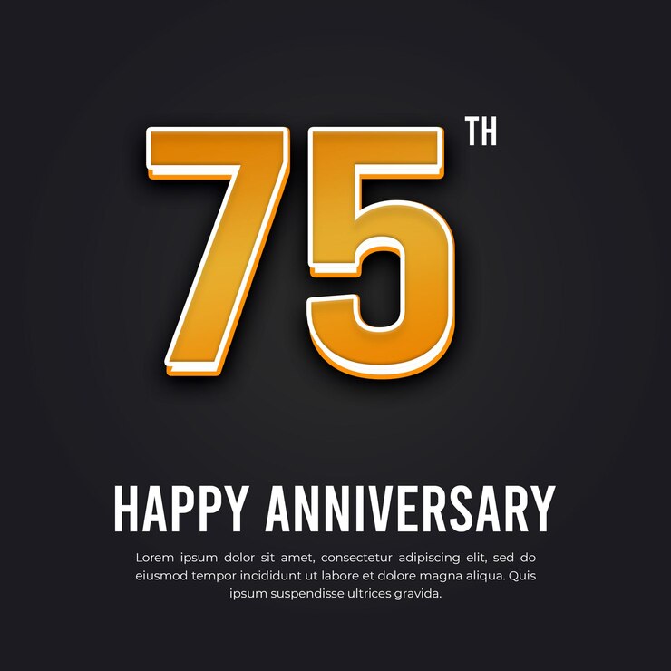 75 Happy Anniversary Celebration Social Media Banner and Instagram Post Template Design