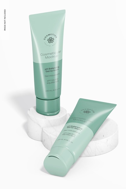 75 ml cream tubes mockup standing and dropped