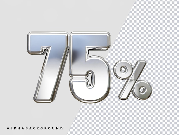 75 percent off vector text effect 3d rendering gold