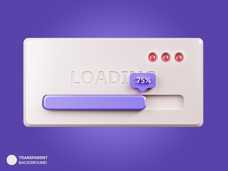 PSD 75 voortgang van het laadbalkpictogram 3d renderen
