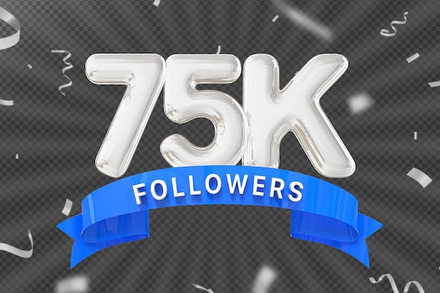 PSD 75k followers number