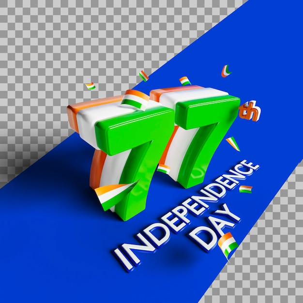 PSD 77 dzień niepodległości indii ikona 3d logo 3d