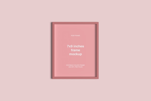 7x9 inch bewerkbaar kleurenframe mockup