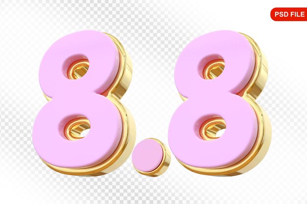 8 8 Sale Promotion Pink Number
