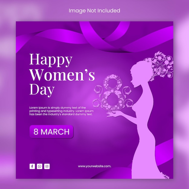 8 march happy international womens day post design template