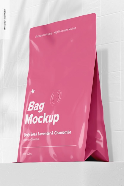 8 oz Bag 02 Mockup, Low Angle