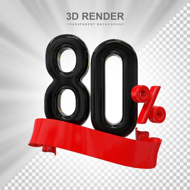 80% korting op de verkoop 3d render