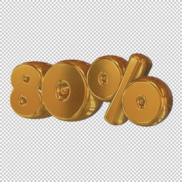 PSD 80 percento di rendering 3d