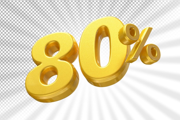 80 percent luxury gold offer in 3d