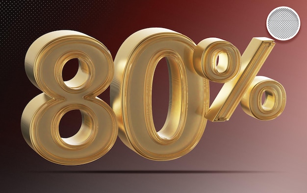 80 процентов скидки на продажу золотого 3D-рендера