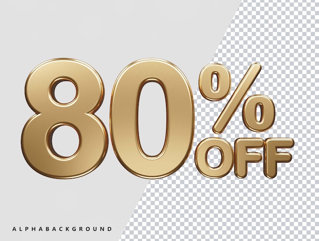 80 percentage off text effect