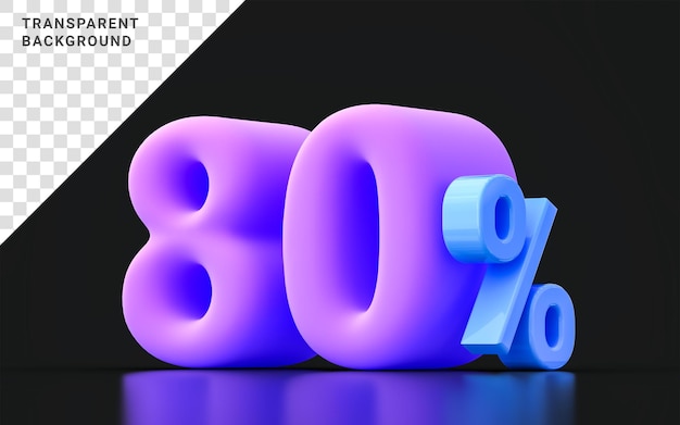 80 Procent Zniżki Ikona Duża Oferta Sprzedaży Bardzo Peri Kolor Na Ciemnym Tle Ilustracja Renderowania 3d