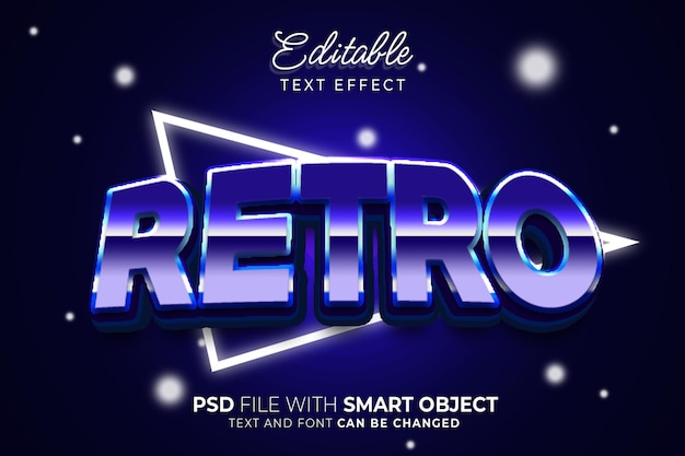80's retro teksteffect Bewerkbaar metallic effecttype