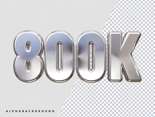 800K 3d 렌더링 텍스트 효과 투명 벡터