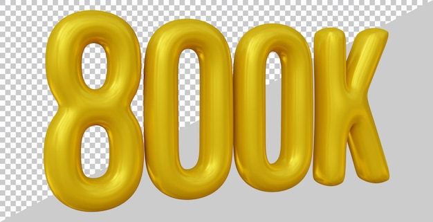 Дизайн 800 тысяч подписчиков в 3D-рендеринге