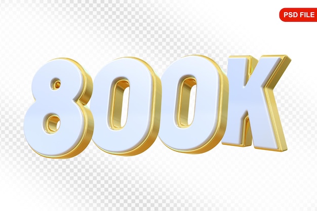 800K Followers Gouden getal Bedankt voor het volgen