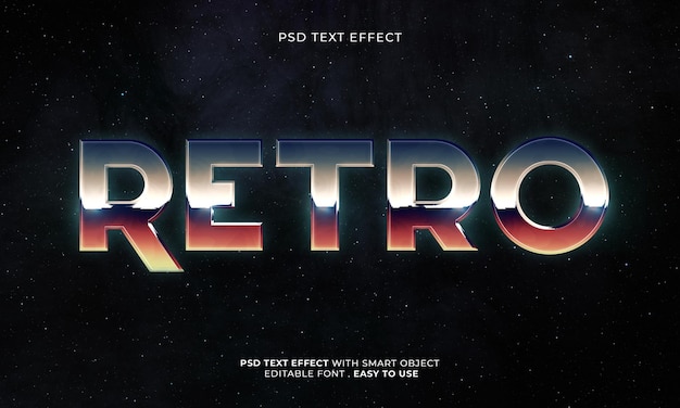 PSD 8039s retro editable text effect