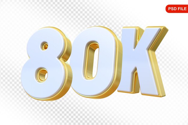80K Follow Gold Number Thank You For Follow