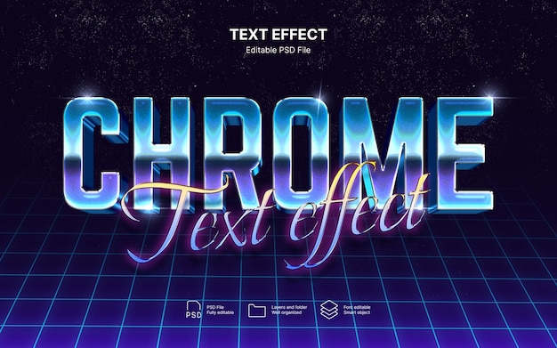 80s chrome text effect